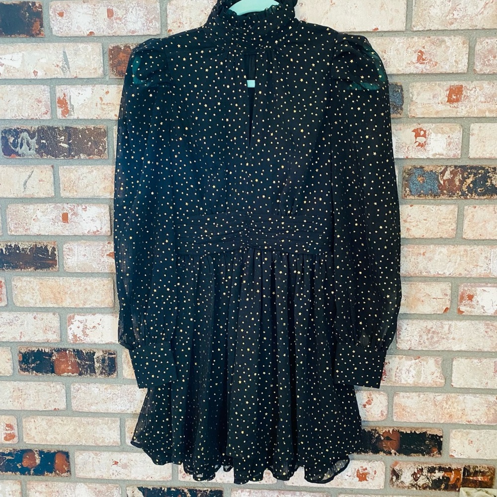 Aqua Black with Gold Star Dress